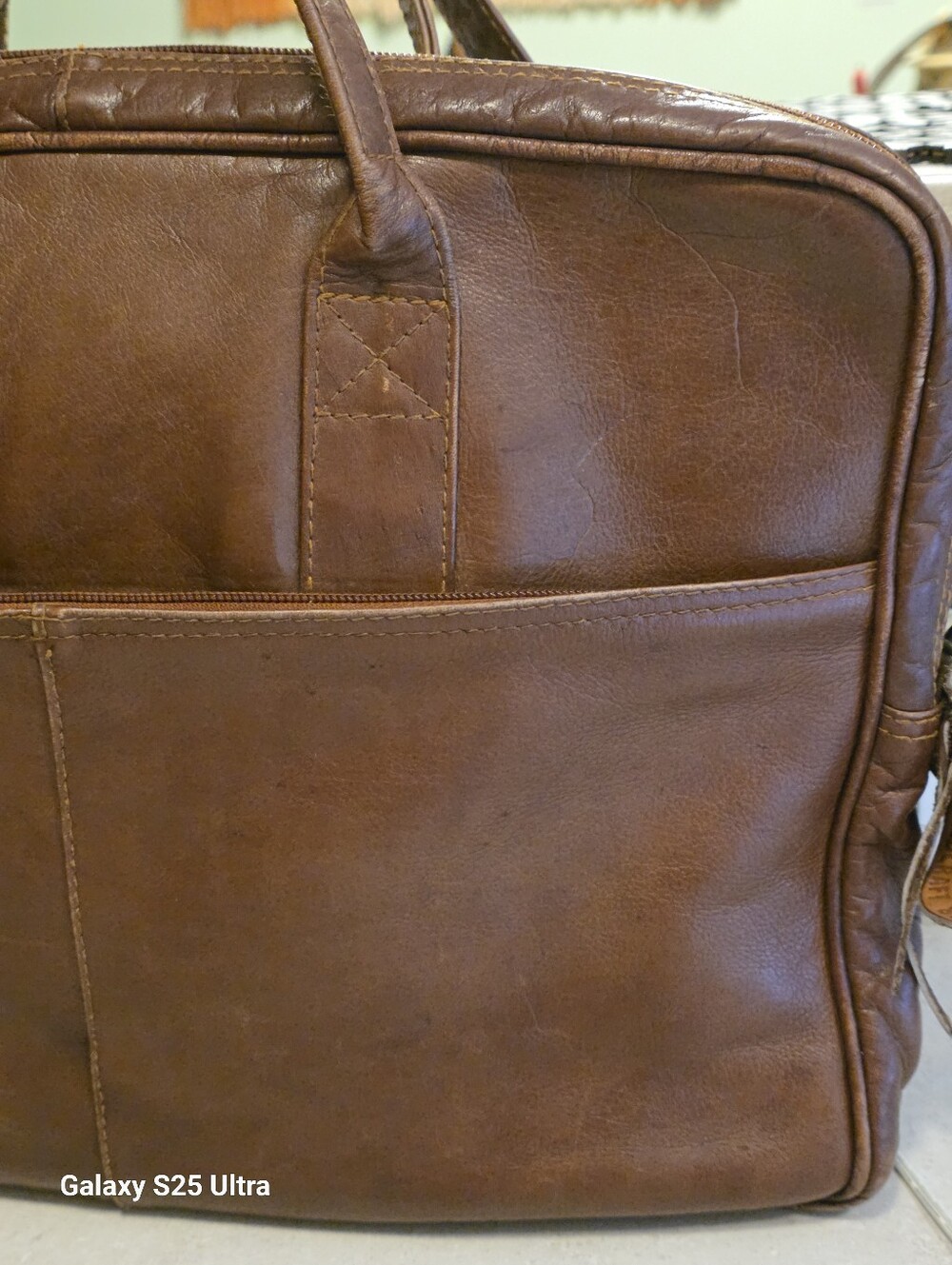 Vintage CORTEZ Brown Colombian Leather Briefcase Laptop Bag - EUC - Picture 13 of 17